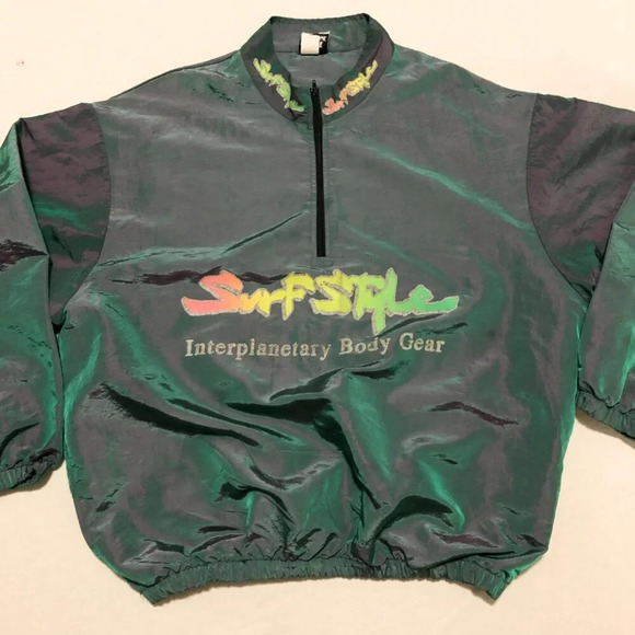 Vintage Surf  Style Body Gear Windbreaker Jacket Iridescent Retro One Size - Picture 10 of 16